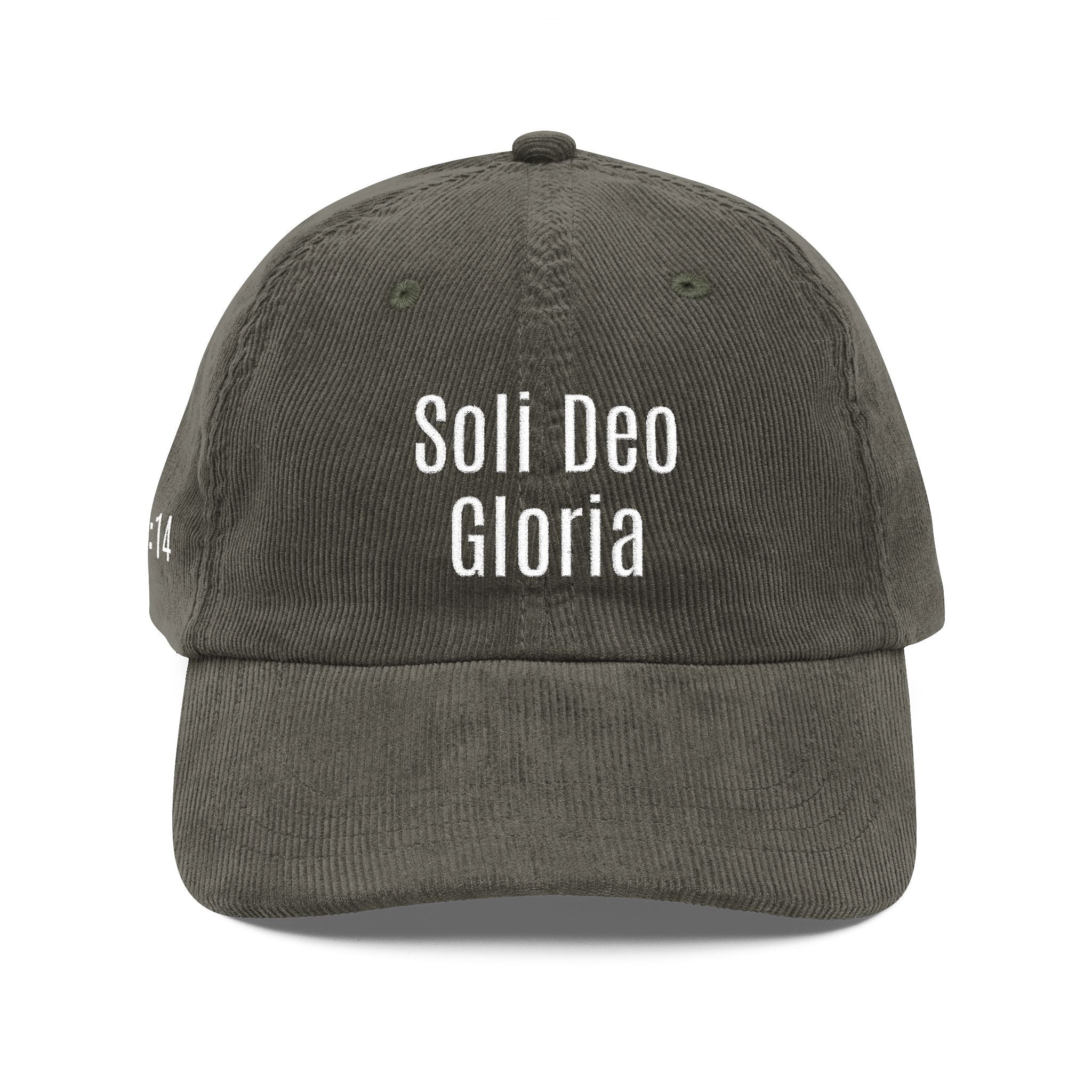 Embroidered Corduroy Cap — "Soli Deo Gloria" Vintage Dad Hat