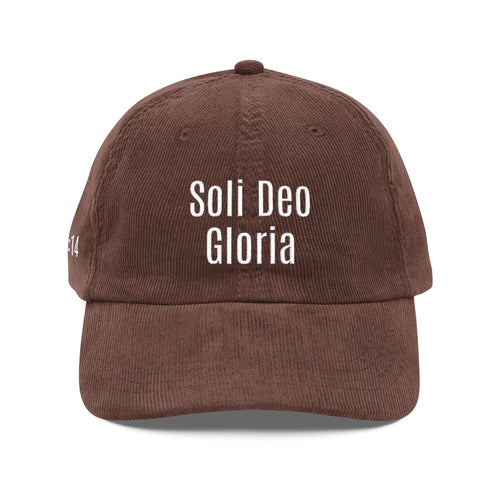 Embroidered Corduroy Cap — "Soli Deo Gloria" Vintage Dad Hat