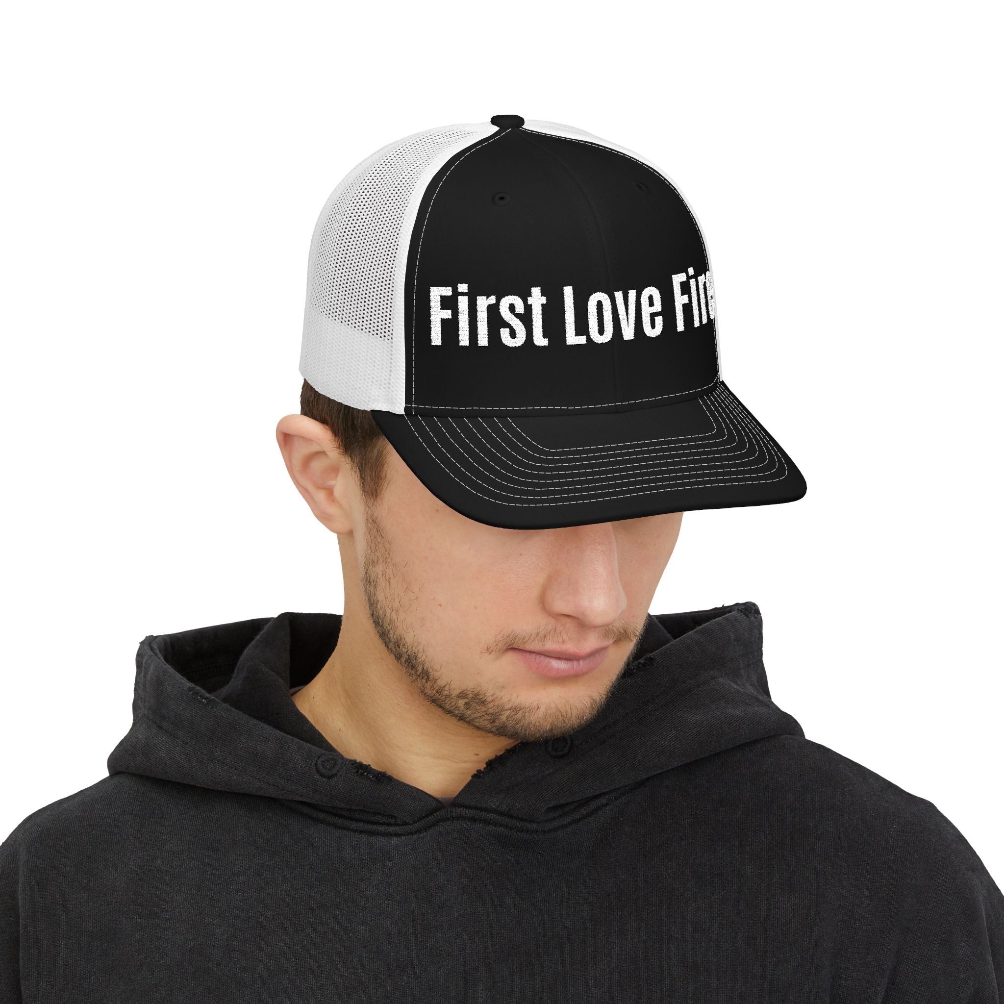 First Love Fire Embroidered Trucker Hat